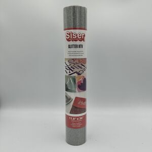 SISER GLITTER HEAT TRANSFER VINYL-SILVER 11.8” X 36”-CLOTHING-T-SHIRT DESIGNS